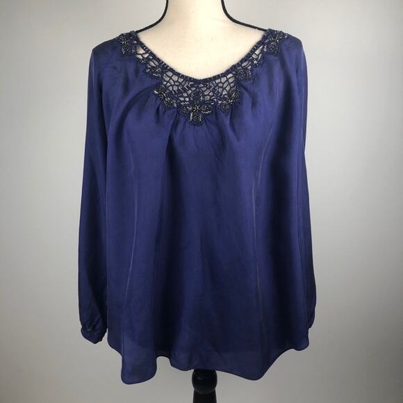 Rebecca Taylor 100% Silk Embroidered Blouse  6 - Picture 1 of 8